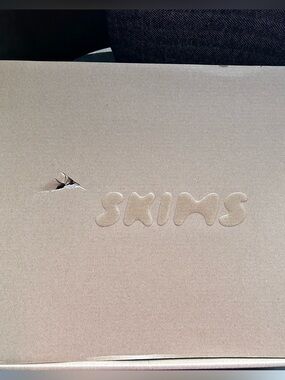 SKIMS Blush Beige Box with Branded Ribbon